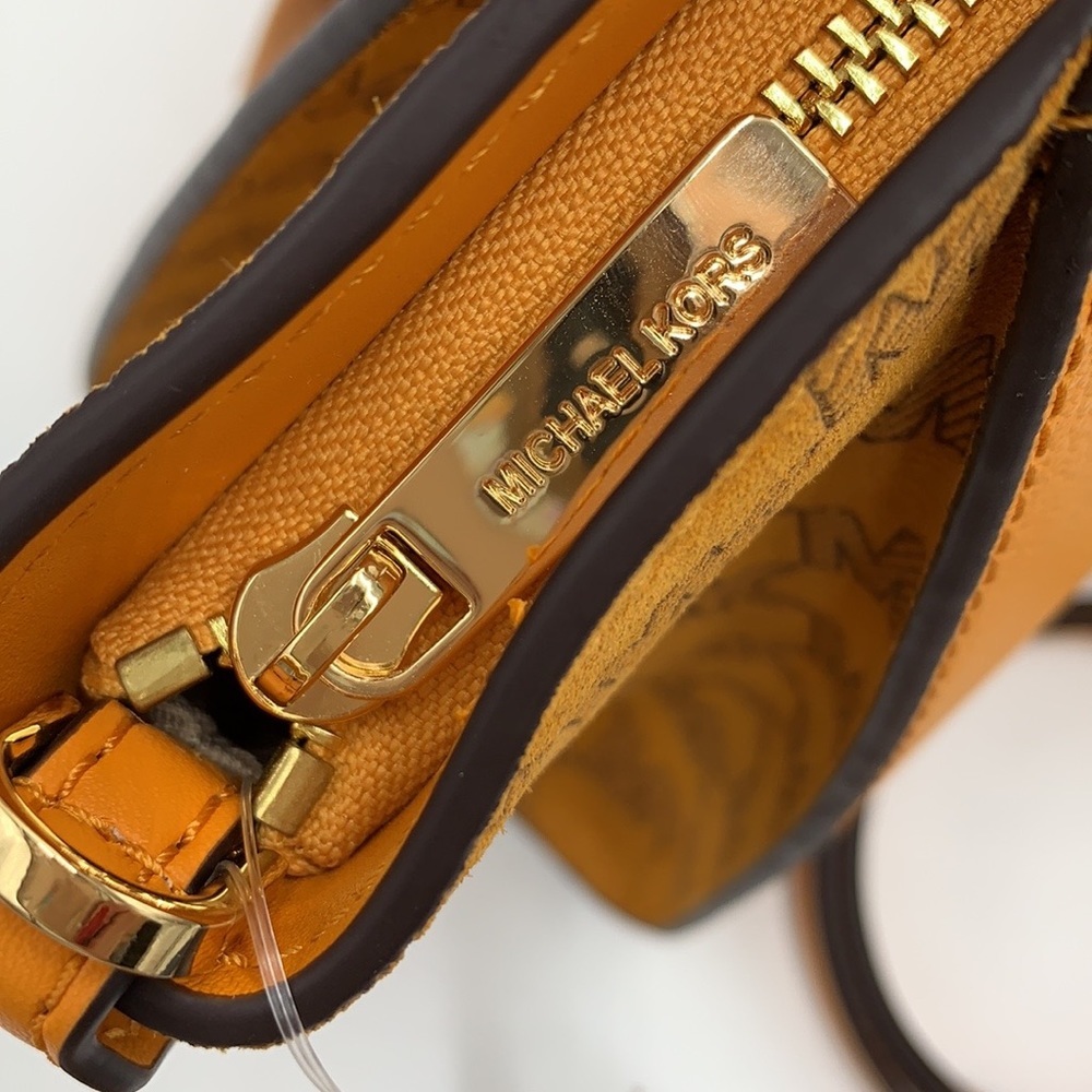 MICHAEL KORS AVRIL SMALL TOP ZIP SATCHEL CROSSBODY BAG HONEYCOMB COLOR - Picture 13 of 14